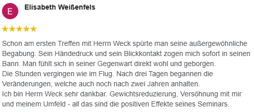 Google-Bewertung von Elisabeth Weißenfels, 5 von 5 Sternen