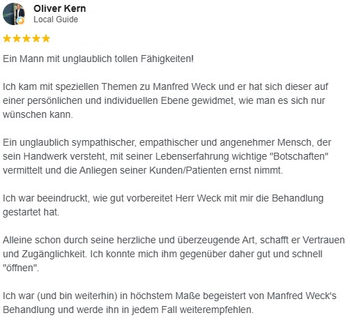 Google-Bewertung von Oliver Kern, 5 von 5 Sternen