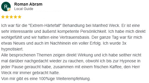Google-Bewertung von Roman Abram, 5 von 5 Sternen