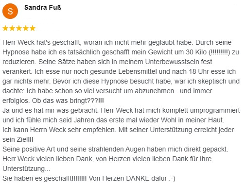 Google-Bewertung von Sandra Fuss, 5 von 5 Sternen