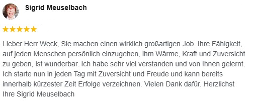 Google-Bewertung von Sigrid Meuselbach, 5 von 5 Sternen